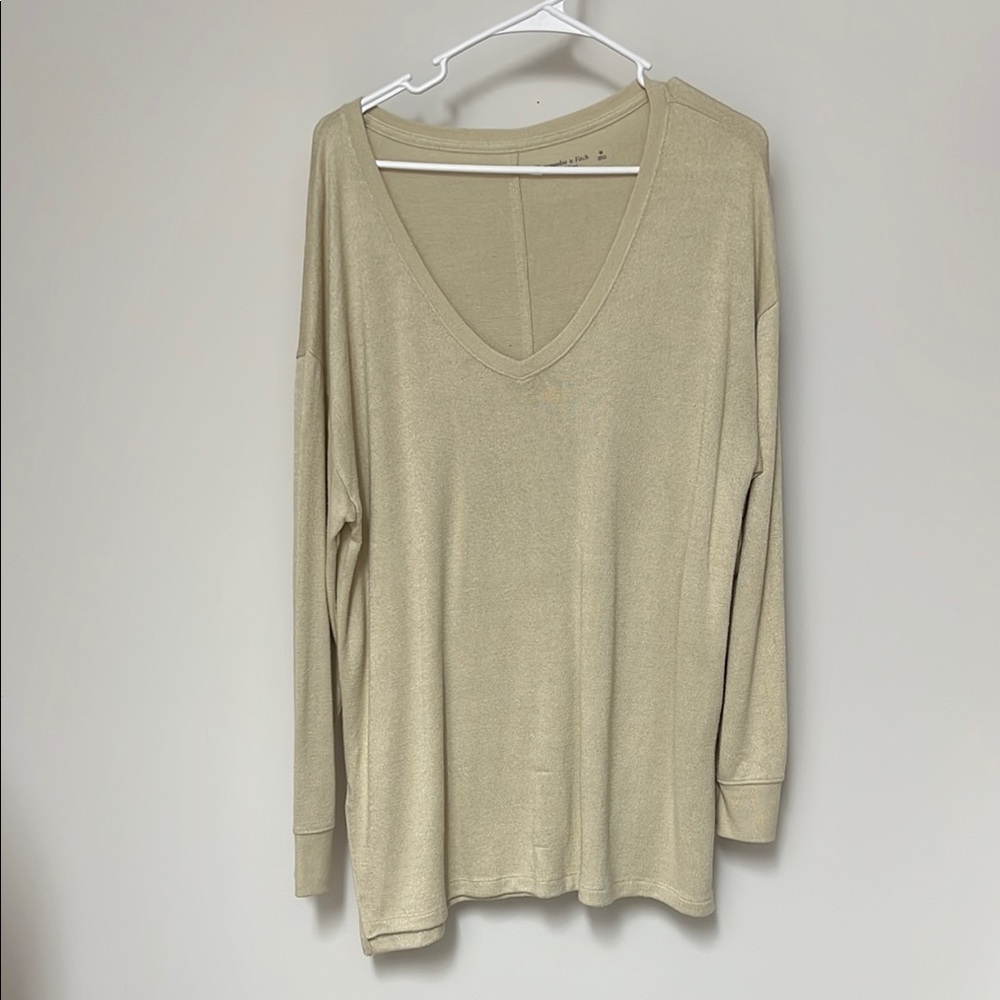 Abercrombie Cream V-Neck Top